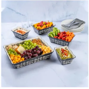 Baum Floral Vines 5 Piece Oven To Table Paisley Baker Set