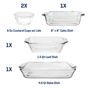 Anchor Hocking Clear Glass Bakeware Set