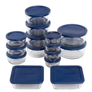 Anchor Hocking 30pc Set with Blue Lids
