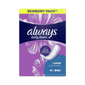 Always Daily Liners Extra Protect Large Unscented 48