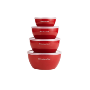 Kitchen aid 4 Piece Prep Bowl Set With Lids in Empire Red and Assorted Size