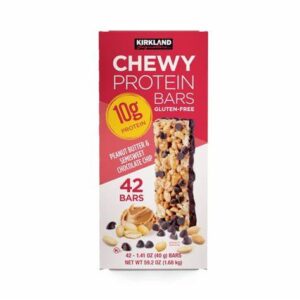 Kirkaland Signature Chewy Proteins peanut butter & Semisweet. Chocolate Chip 1.41 oz 42 Count