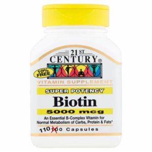 21s Century Super Potency Biotin Capsules 5000mcg 110 Count