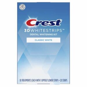 Crest 3D White Strip Classic White At Home Teeth Whitening Kit 10 Treatment